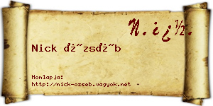 Nick Özséb névjegykártya